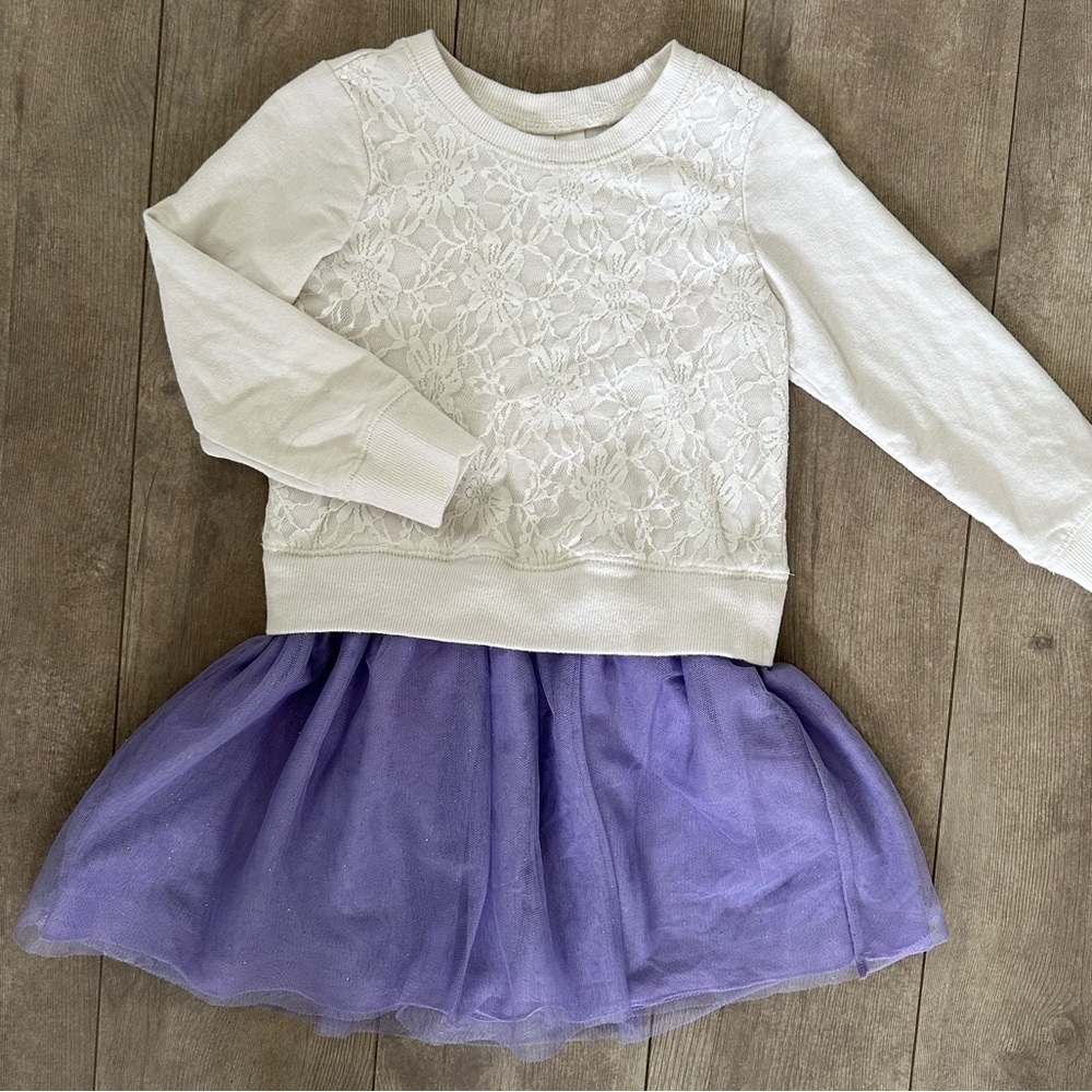 Vintage EST 1989 Place Sweater Dress with Tulle Skirt